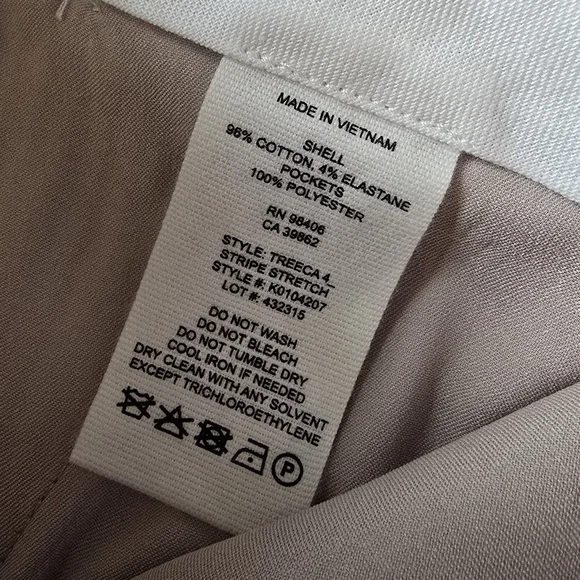 NEW Theory Women's Cotton Trousers with Pinstripes - Picture 6 of 9